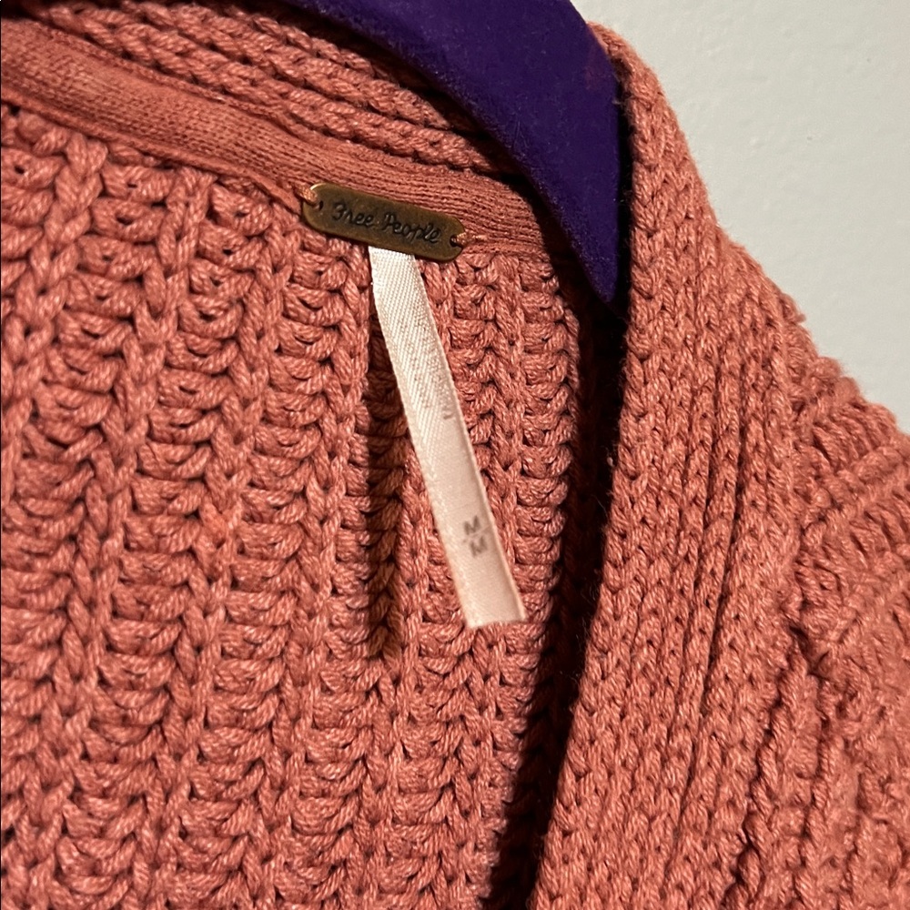 Free People Nightingale Knit Cardigan Pink Women's Size M - Picture 2 of 8